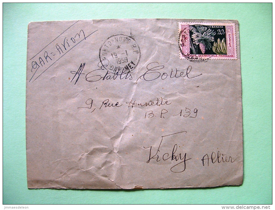 French West Africa - Dahomey - 1959 Cover To France - Bananas - Brieven En Documenten
