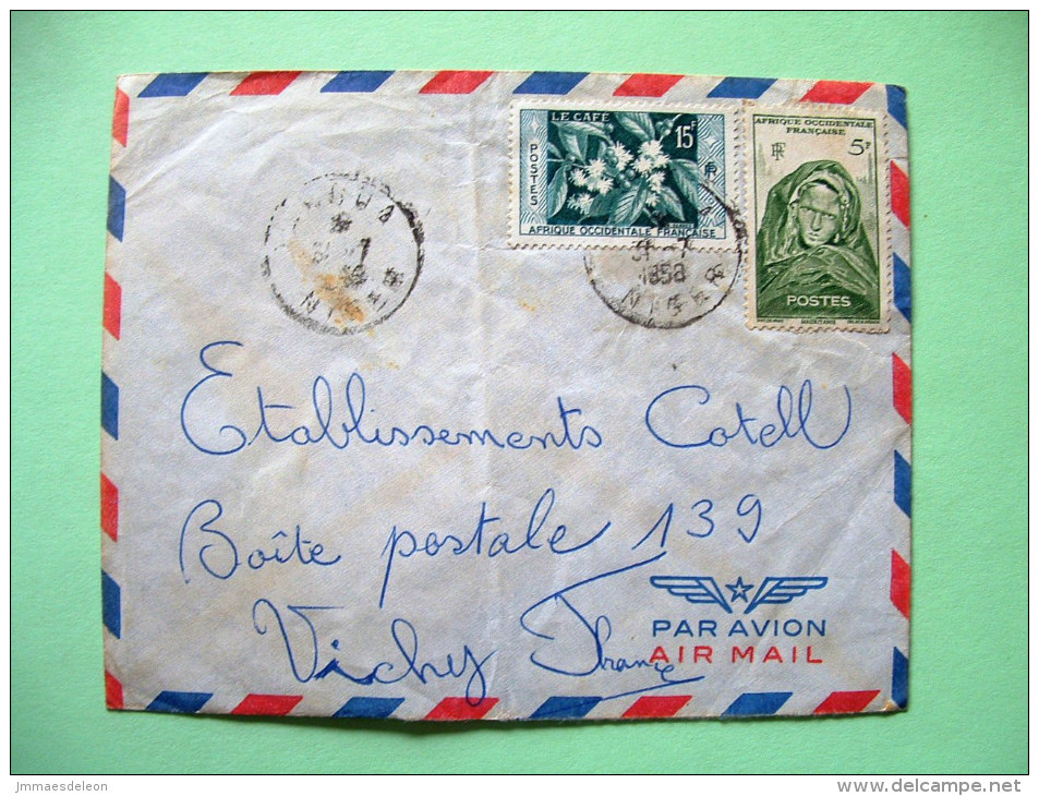 French West Africa - Niger - 1958 Cover To France - Woman Of Mauritania - Coffee - Covers & Documents