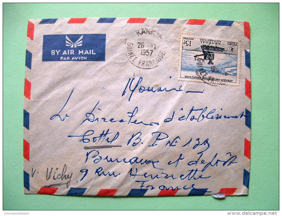 French West Africa - French Guinea - 1957 Cover To France - Agriculture Harvester - Covers & Documents