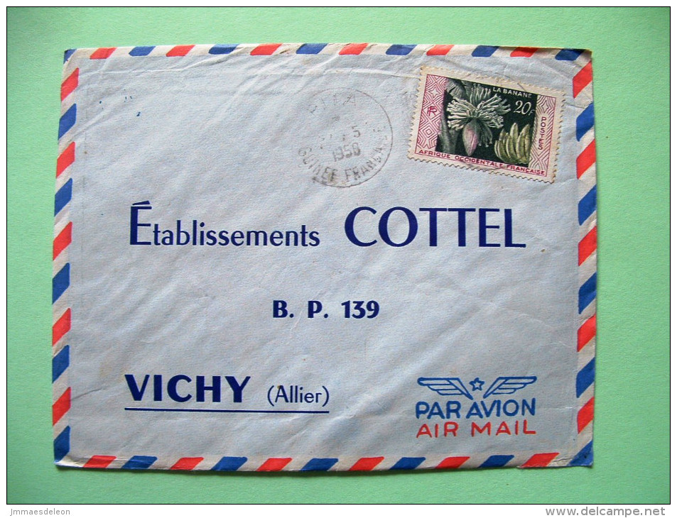 French West Africa - French Guinea - 1958 Cover To France - Bananas - Brieven En Documenten