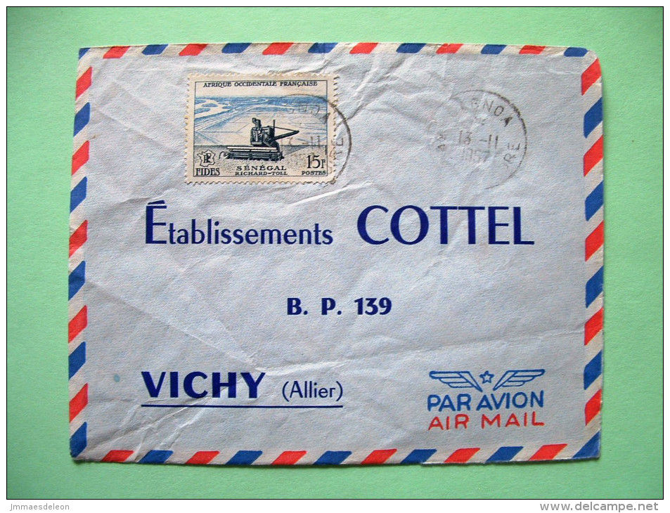 French West Africa - Ivory Coast - 1957 Cover To France - Agriculture Harvester - Brieven En Documenten