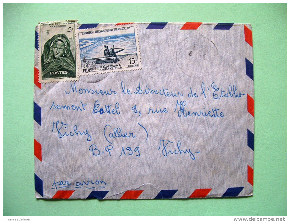 French West Africa - Ivory Coast - 1958 Cover To France - Woman Of Mauritania - Agriculture Harvester - Brieven En Documenten