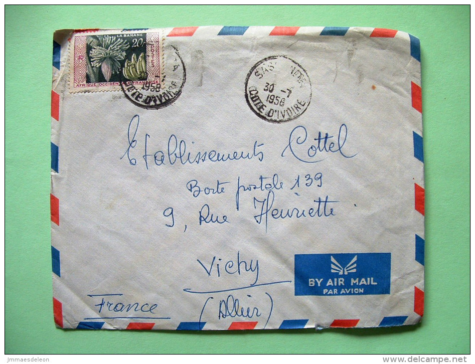 French West Africa - Ivory Coast - 1958 Cover To France - Bananas - Brieven En Documenten