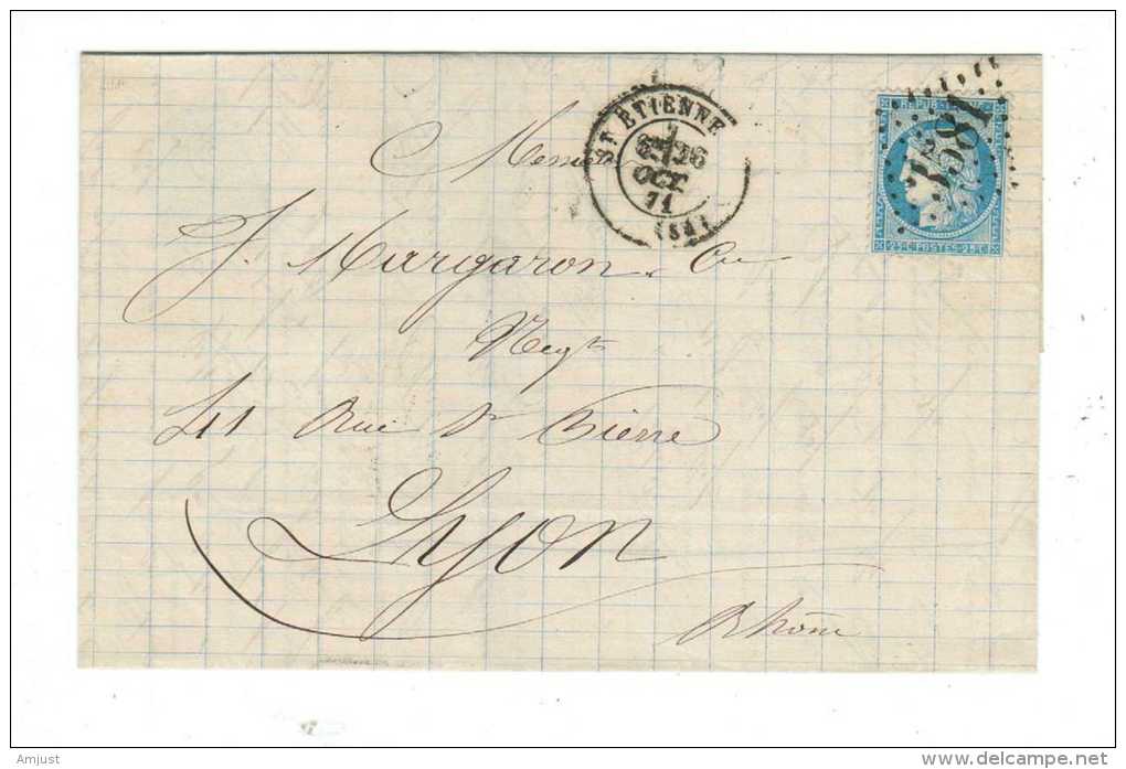 France // Lettre Pour Lyon Du ...octobre 1871 - 1871-1875 Ceres