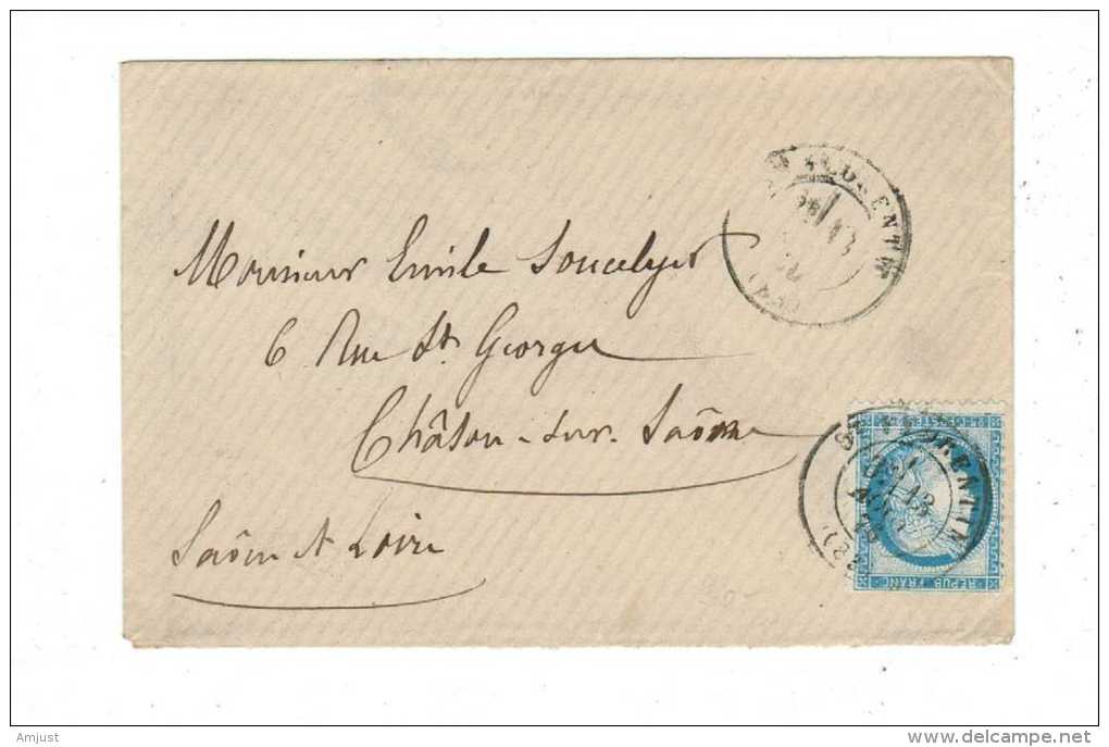 France // Lettre Pour Châlon Sur Saône Du 1er Août 187... - 1871-1875 Cérès
