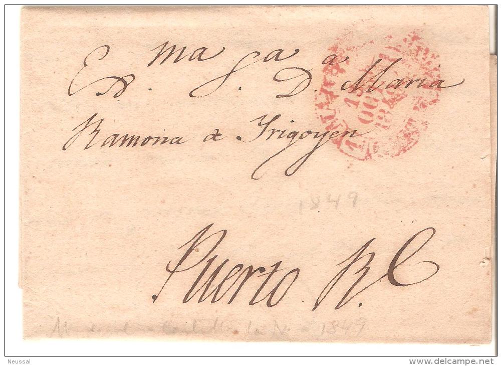 Carta Con Matasellos Rojo 1849 - ...-1850 Prefilatelia