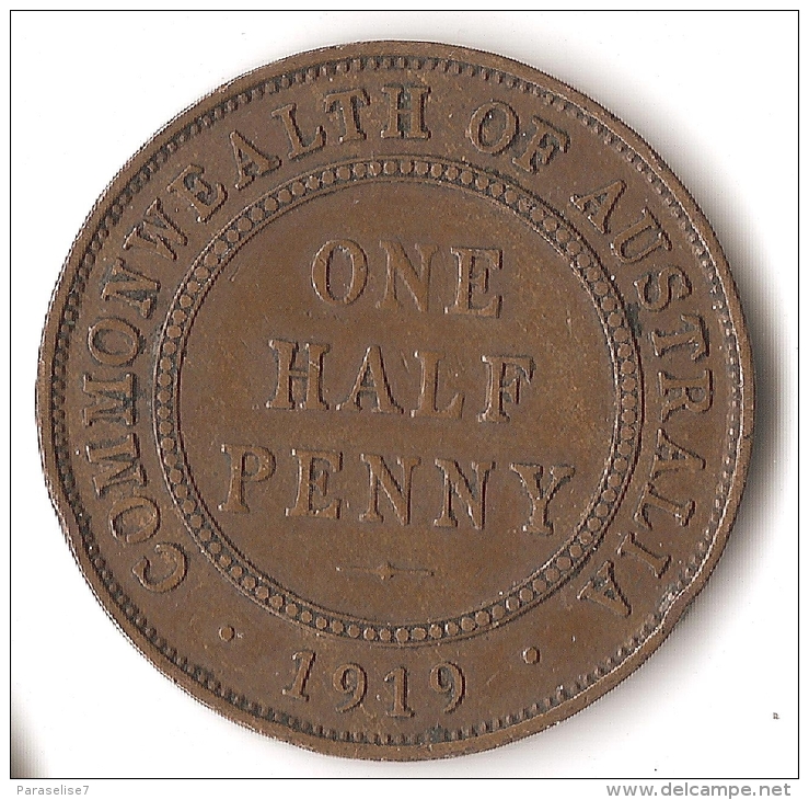 AUSTRALIE  1/2  PENNY   1919 - ½ Penny