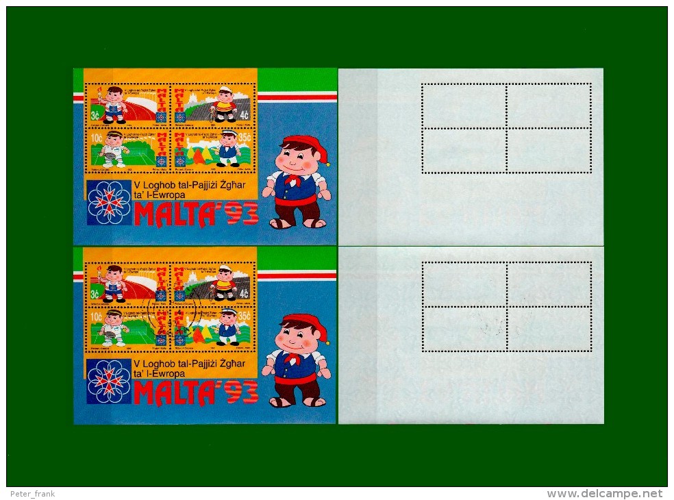 .1993 Malta Block 12 Mi.-Nr. 906 - 909 "GESTEMPELT "Sportspiele Der Europäischen Kleinstaaten"  #(B68) - Malta