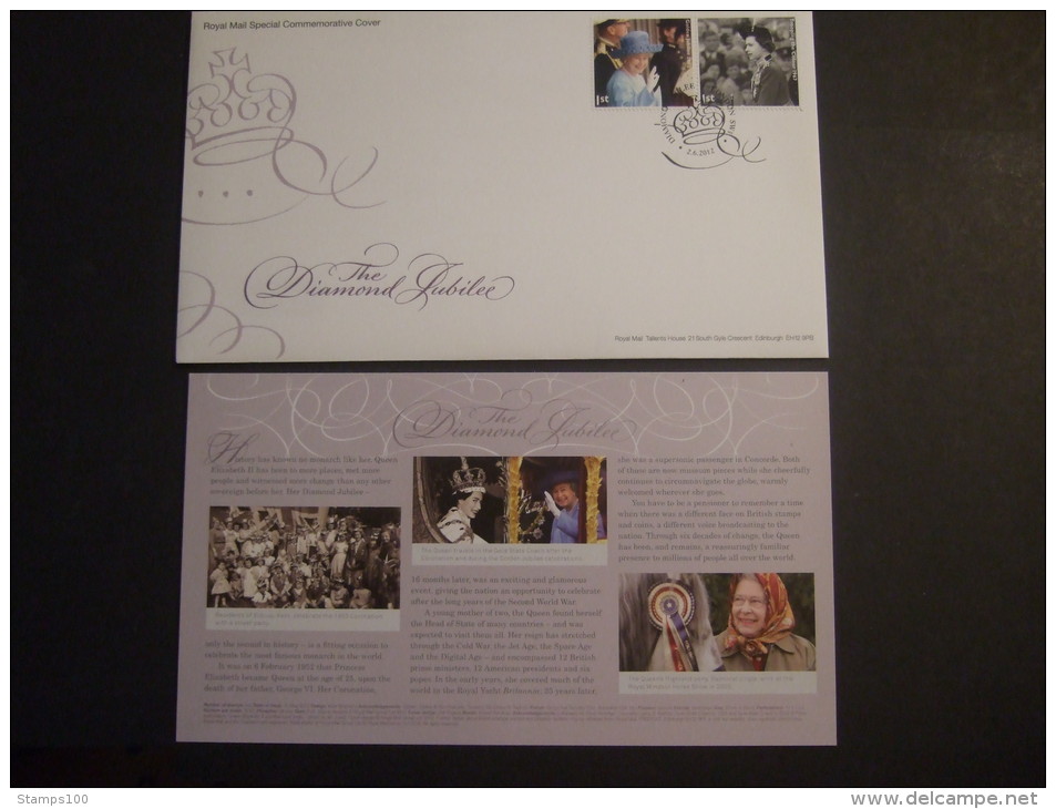 GREAT BRITAIN  DIAMOND JUBILEE  FDC  (contains Folder)    (1036200-175) - 2011-2020 Decimal Issues