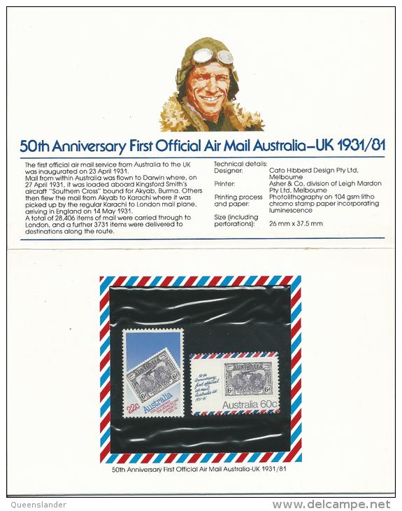 1981 50th Anniversary First Official Airmail Set Of 2 Presentation Pack As Issued 1981 Great Value Sealed MUH Unused - Presentation Packs