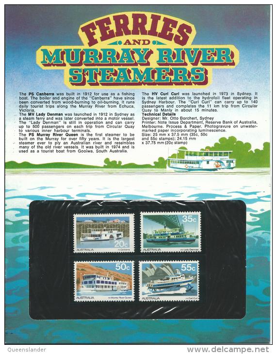 1979 Ferries & Murray River Steamers Set 4  In Presentation Pack As Issued 1979 Great Value Sealed MUH Unused - Presentation Packs