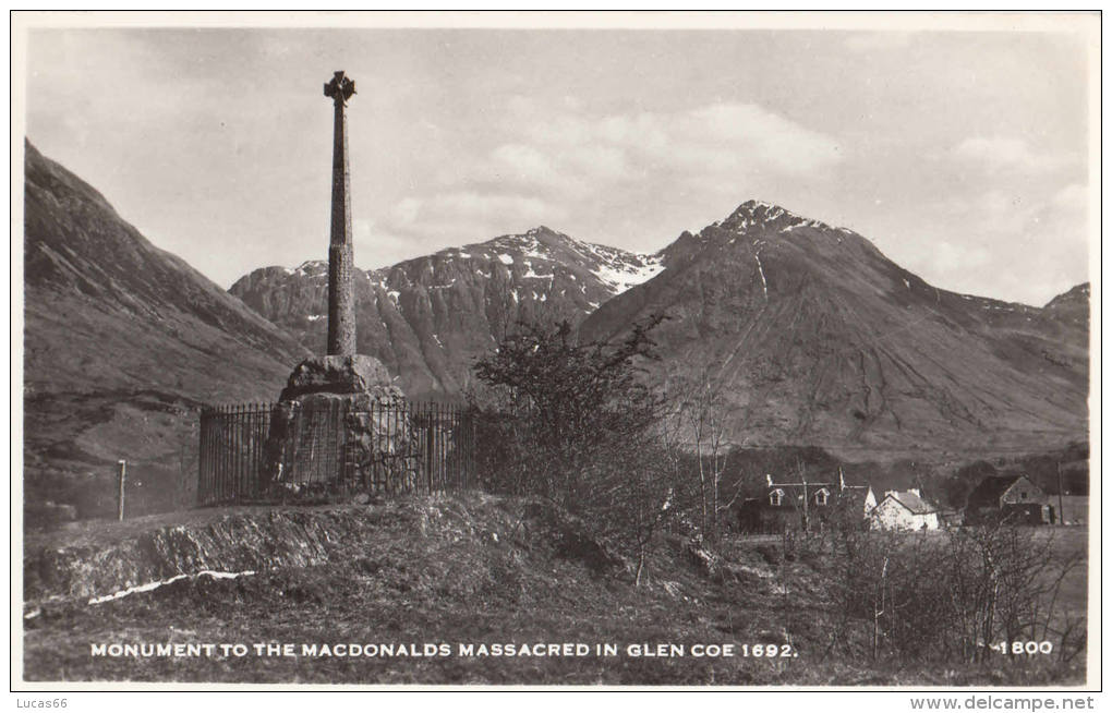 C1950 MONUMENT TO THE MCDONALDS MASSACRED IN GLEN COE 1692 - Other & Unclassified