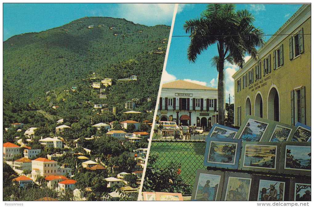 CP  ST THOMAS VIRGIN ISLANDS  DENMARK HILL &amp; POST OFFICE SQUARE - Britse Maagdeneilanden