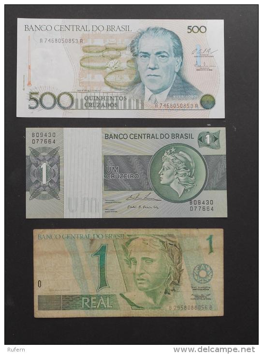 BRAZIL        3 BANKNOTES   -    (Nº02997) - Vrac - Billets