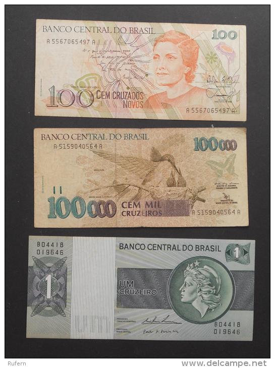 BRAZIL        3 BANKNOTES   -    (Nº03001) - Vrac - Billets