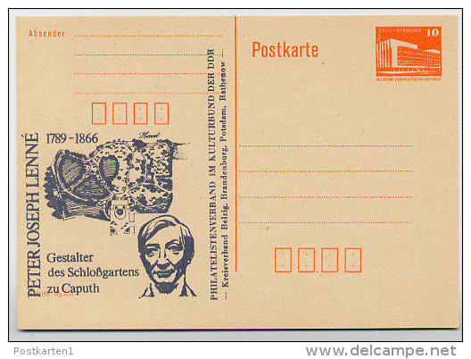 DDR P86II-22-89 C55 Privater Zudruck PETER JOSEPH LENNÉ Schlossgarten Caputh 1989 - Cartoline Private - Nuovi