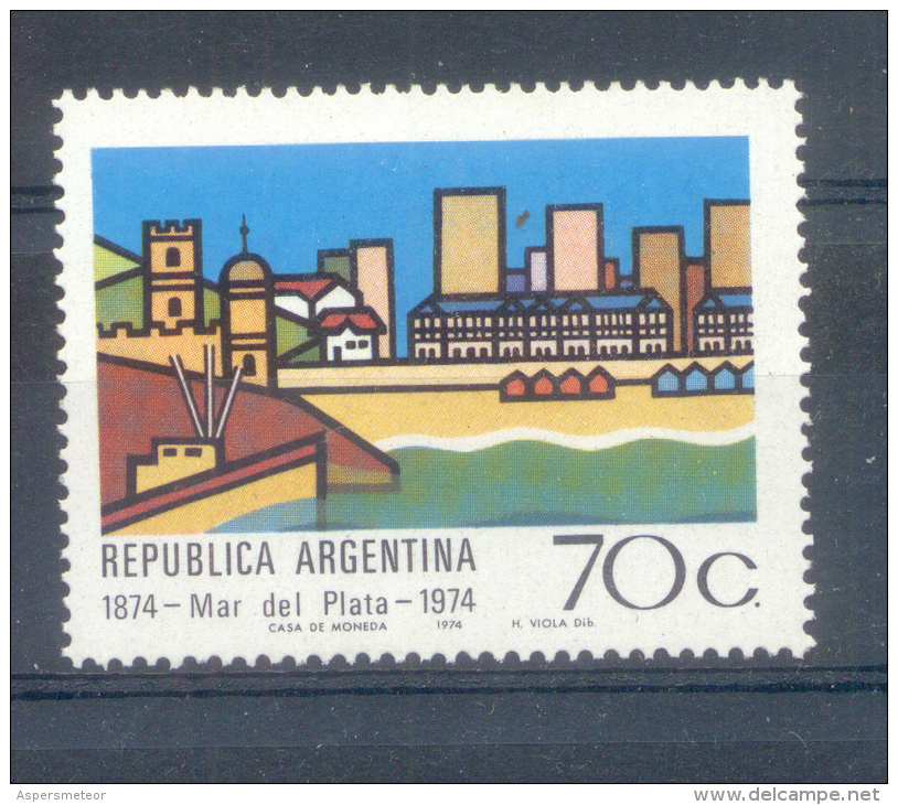 MAR DEL PLATA CENTENARIO AÑO 1974 MNH TBE ARGENTINA - Unused Stamps
