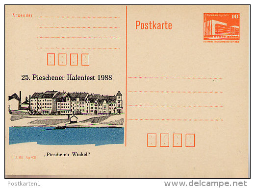 DDR P86II-16-88 C20 Privater Zudruck PIESCHENER HAFENFEST Dresden 1988 - Cartes Postales Privées - Neuves