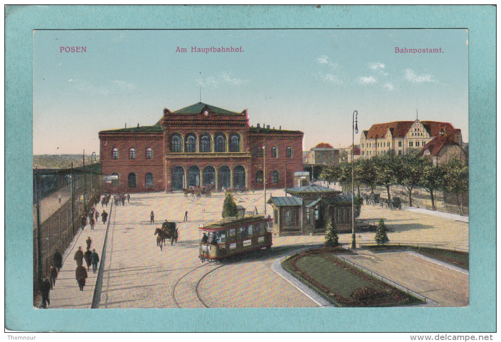 POSEN   -   AM   HAUPTBAHNHOF  -  BAHNPOSTAMT -  BELLE CARTE ANIMEE - Posen