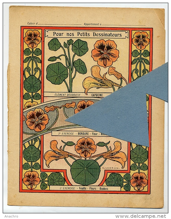 FLEUR CAPUCINE NOISETIER Bordure FRISE Décorative SUCRIER Couverture Protège Cahier  / Coll. Auguste GODCHAUX - Agriculture