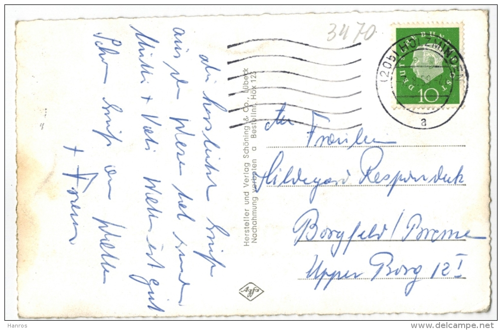 Höxter Und Corvey, Mehrfeldkarte Um 1950/1960 Verlag:,  POSTKARTE,  Mit Frankatur, Mit Stempel,  HOLZMINDEN 7.8.59  Erha - Höxter