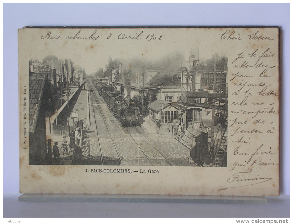 BOIS COLOMBES (92) - LA GARE - ANIMEE - AVEC TRAIN - 1902 - Other & Unclassified