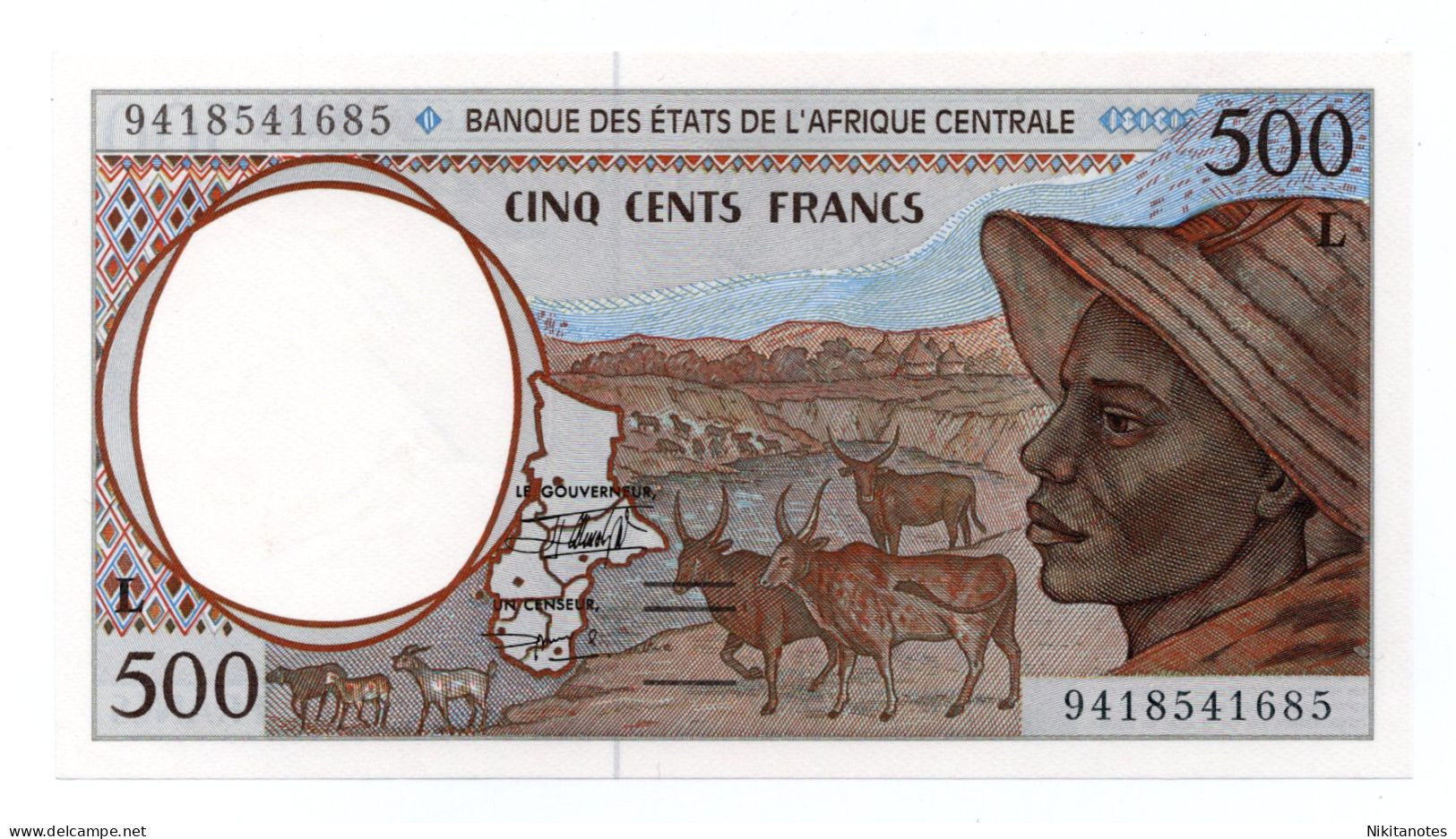 1994 500 Francs Banque Des Etats De L'afrique Centrale UNC See Scan Note L Gabon - Gabon