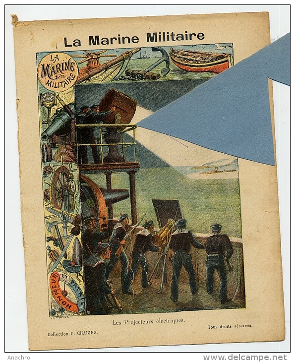 MARINE MILITAIRE Les PROJECTEURS ELECTRIQUES NAVIRE CUIRASSE Couverture Protège Cahier  / Coll. C. CHARIER SAUMUR - Schutzumschläge