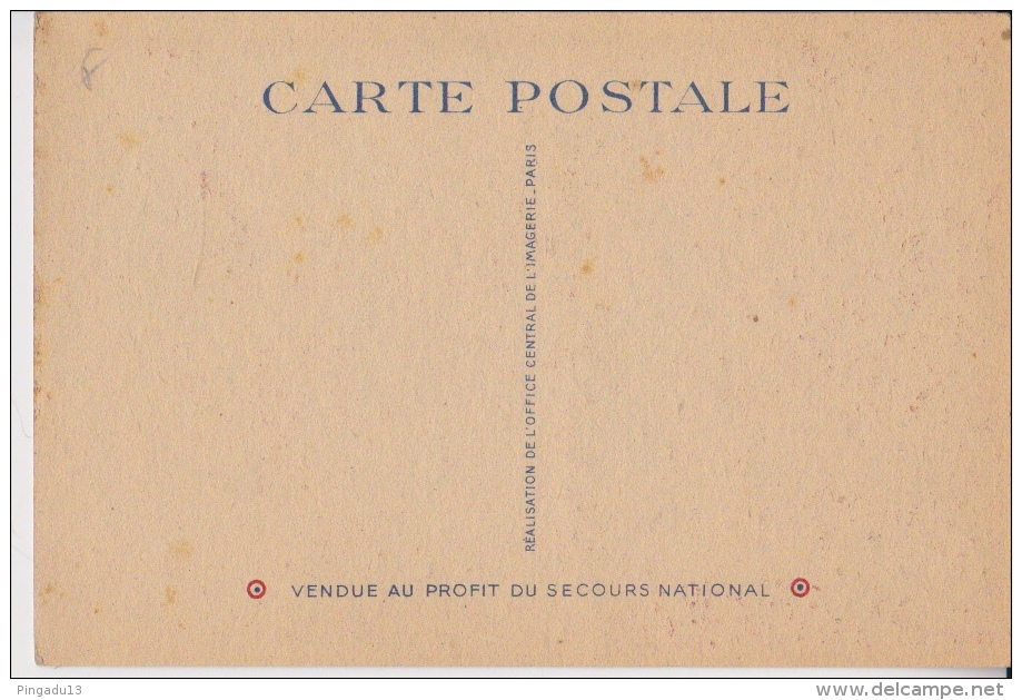 Carte Postale Vendue Profit Secours National Maréchal Pétain Illustratrice Paule Ingrand Denis Papin - Guerre 1939-45