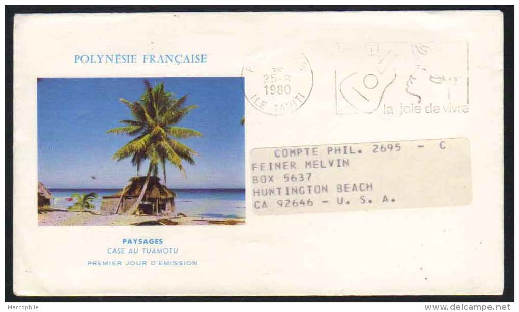 POLYNESIE - TAHITI / 1980 SECAP PORT PAYE POUR LES USA (ref 4932) - Storia Postale