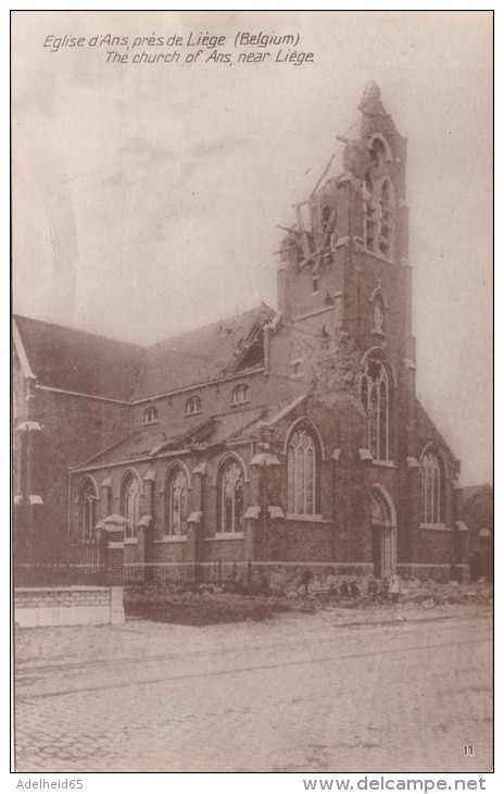 MY/ Edition Belgica Paris, Eglise Ans Church Of Ans 1914-1918 Pendant La Guerre (photo) - Ans