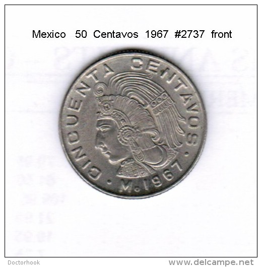 MEXICO   50  CENTAVOS  1967  (KM # 451) - Mexico