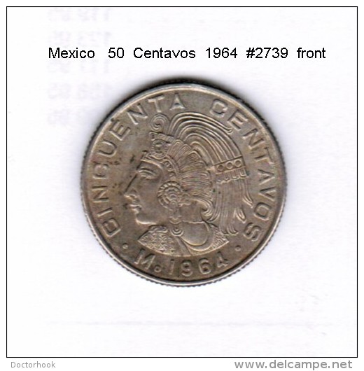 MEXICO   50  CENTAVOS  1964  (KM # 451) - Mexico