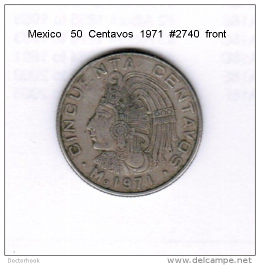 MEXICO   50  CENTAVOS  1971  (KM # 452) - Mexico