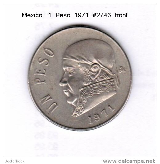 MEXICO   1  PESO  1971  (KM # 460) - Mexico