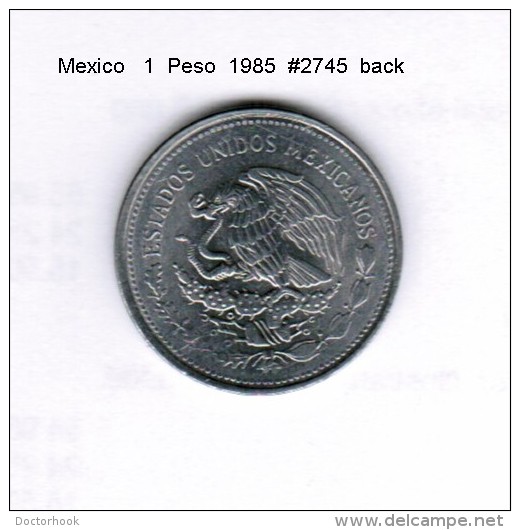 MEXICO   1  PESO  1985  (KM # 496) - Mexico