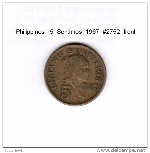 PHILIPPINES   5  SENTIMOS  1967  (KM # 197) - Philippines