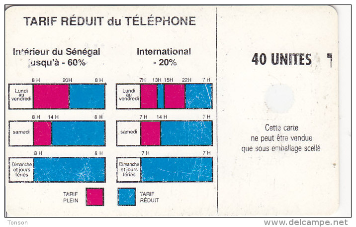 Senegal, SEN-13c, 40 Units, Logo, 2 Scans.  Chip : SC5 - Senegal