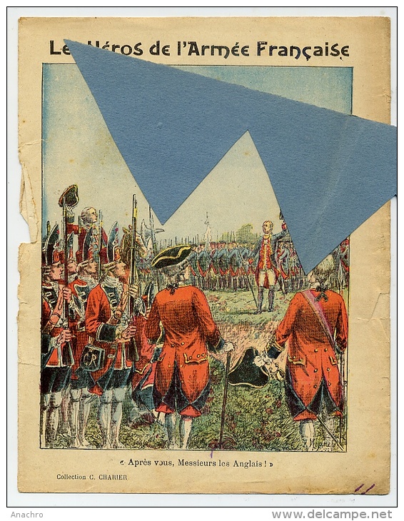 MILITAIRE Les HEROS De L´ ARMEE FRANCAISE Couverture Protège Cahier 1745 FRANCE ANGLAIS à FONTENOY / Coll. CHARIER - Protège-cahiers