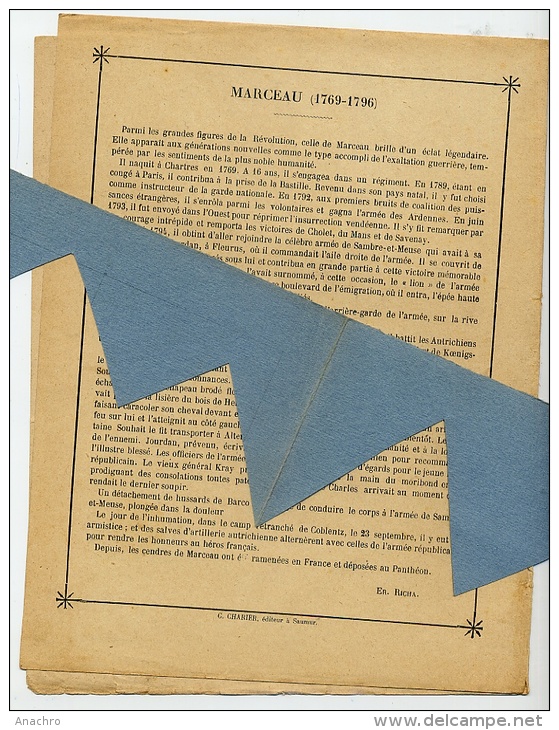 MILITAIRE Les GENERAUX De La REPUBLIQUE Protège Cahier 1796 MARCEAU à ALTENKIRCHEN  / Coll. CHARIER - Book Covers