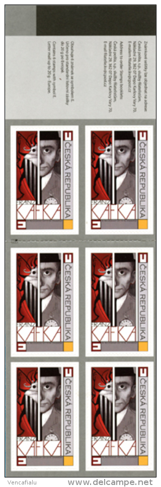 Czech Republic 2013 -  Nice Czech Writer Franz Kafka, Booklet 6 Self-adhesive Stamps , BKL - MNH - Ecrivains