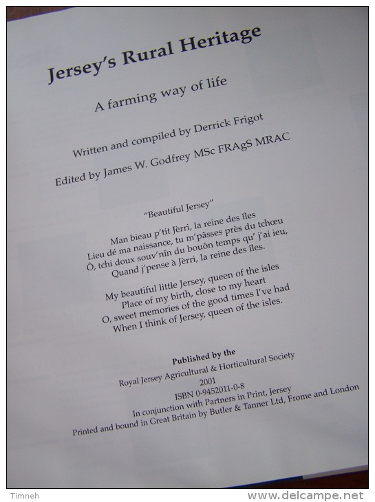 JERSEY S RURAL HERITAGE A FARMING WAY OF LIFE 2001 Royal Agricultural § Horticultural Society FRIGOT GODFREY - Culture