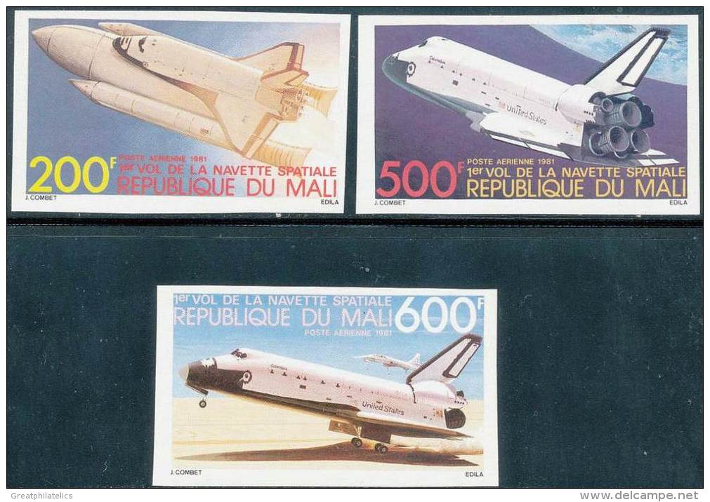 MALI 1981 SPACE SHUTTLE SC# C430-32 IMPERF SCARCE VF MNH (D0145) - Collections