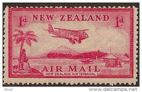 NZ 1935 Air 1d Carmine SG 570 HM YW44 - Poste Aérienne