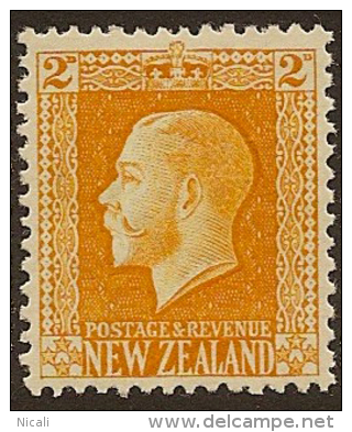 NZ 1915 2d Yellow KGV SG 418 HM YS154 - Ongebruikt