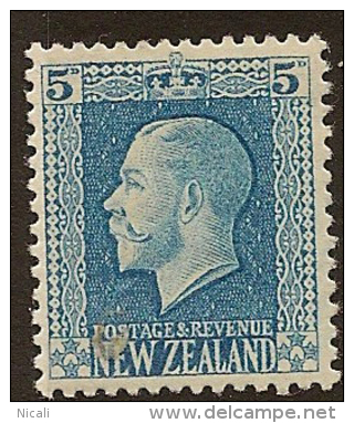 NZ 1915 5d Light Blue KGV SG 424 HM YS151 - Unused Stamps