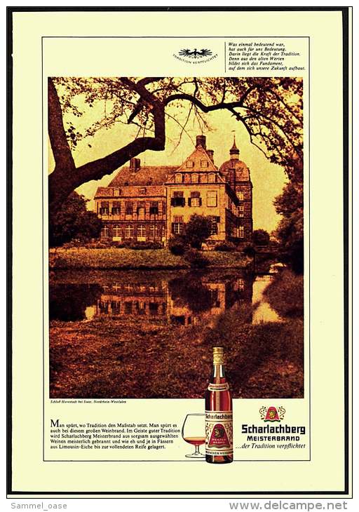 Reklame Werbeanzeige  -  Scharlachberg Meisterbrand  ,  Schloß Hovestadt Bei Soest  ,  Von 1968 - Alkohol