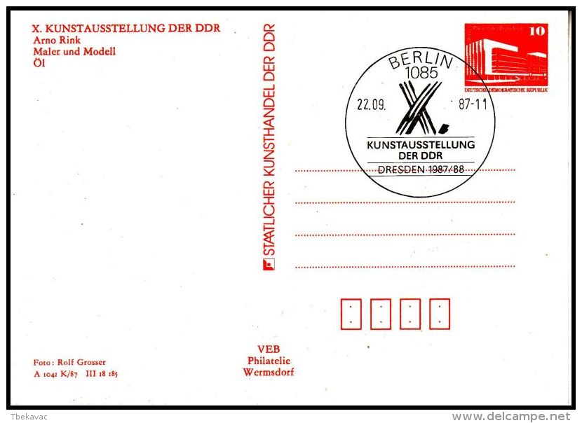 Germany GDR 1987, Postal Stationery W./ Postmark Berlin - Cartes Postales - Oblitérées