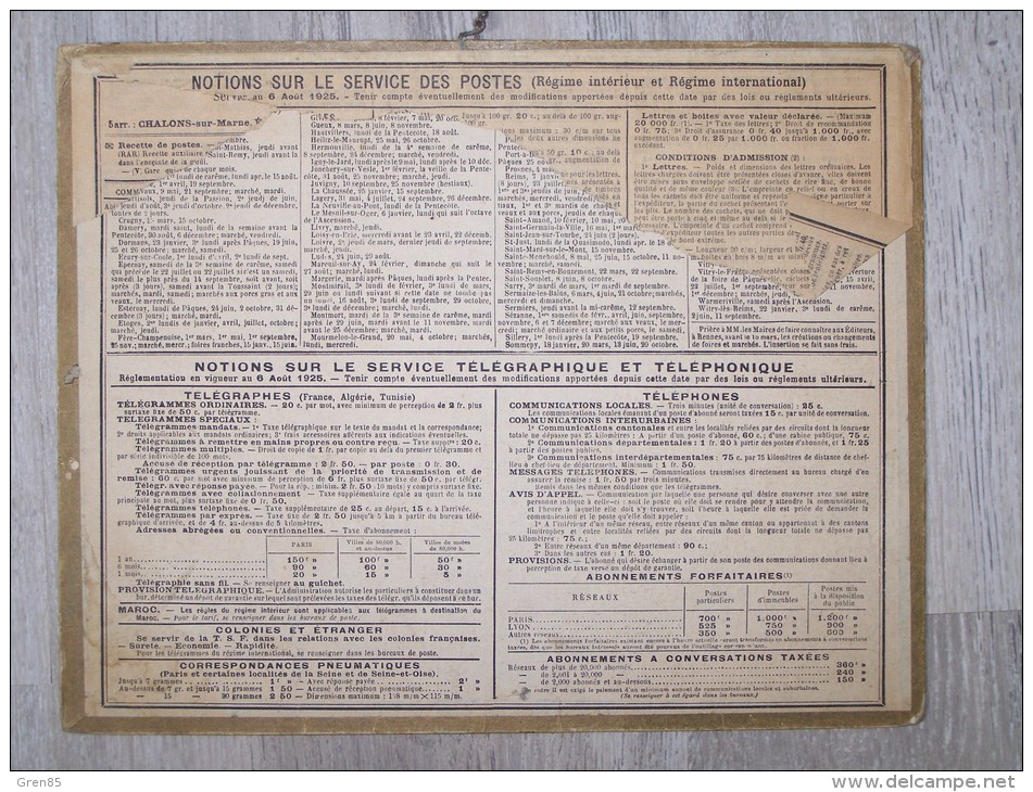 @ 1926 ALMANACH CALENDRIER DES POSTES ET DES TELEGRAPHES DESSIN ILLUSTRATION LE CAFE DES BUCHERONS - Formato Grande : 1921-40