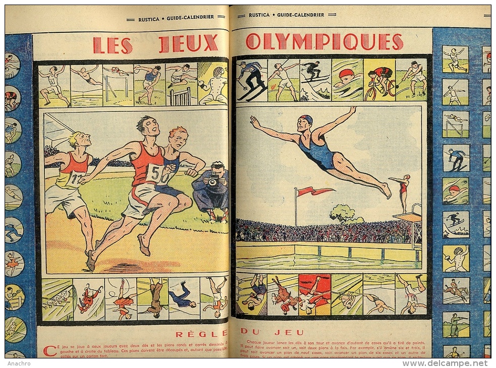 RUSTICA Supplément CALENDRIER 1952 PIGEONS CHASSE COIFFES TRADITION  JEUX OLYMPIQUES / 98 Pages - Garden